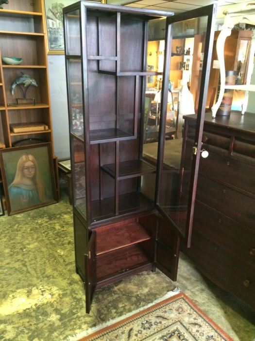 Asian Etagere Rosewood? with Lock and Key