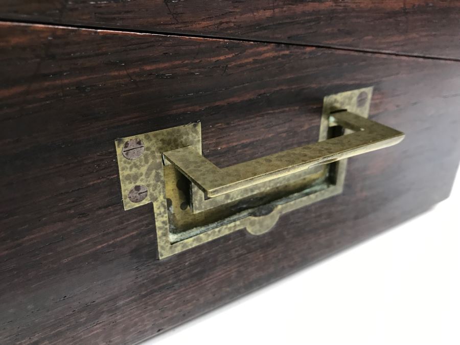 Antique Portable Writing Desk With Lockable Compartment Only Have Key To Lockable Compartment Inside [Photo 23]