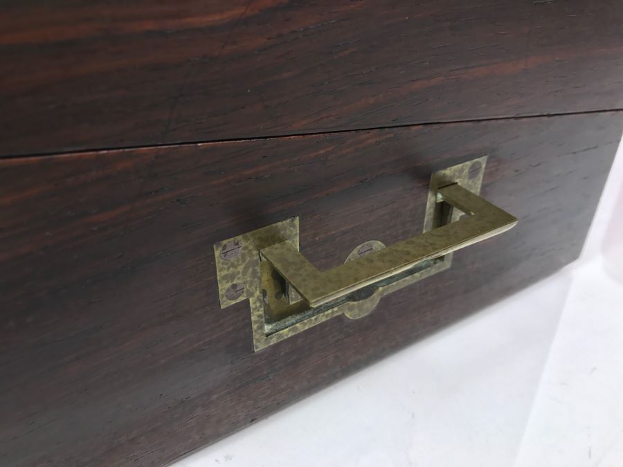 Antique Portable Writing Desk With Lockable Compartment Only Have Key To Lockable Compartment Inside [Photo 24]