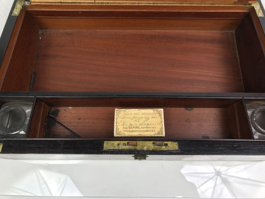 Antique Portable Writing Desk With Lockable Compartment Only Have Key To Lockable Compartment Inside [Photo 13]