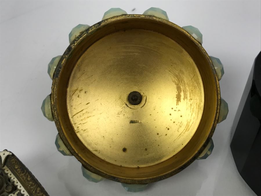 Antique Austrian Vanity Set With Vanity Mirror, Pair Of Brushes And Jar [Photo 16]