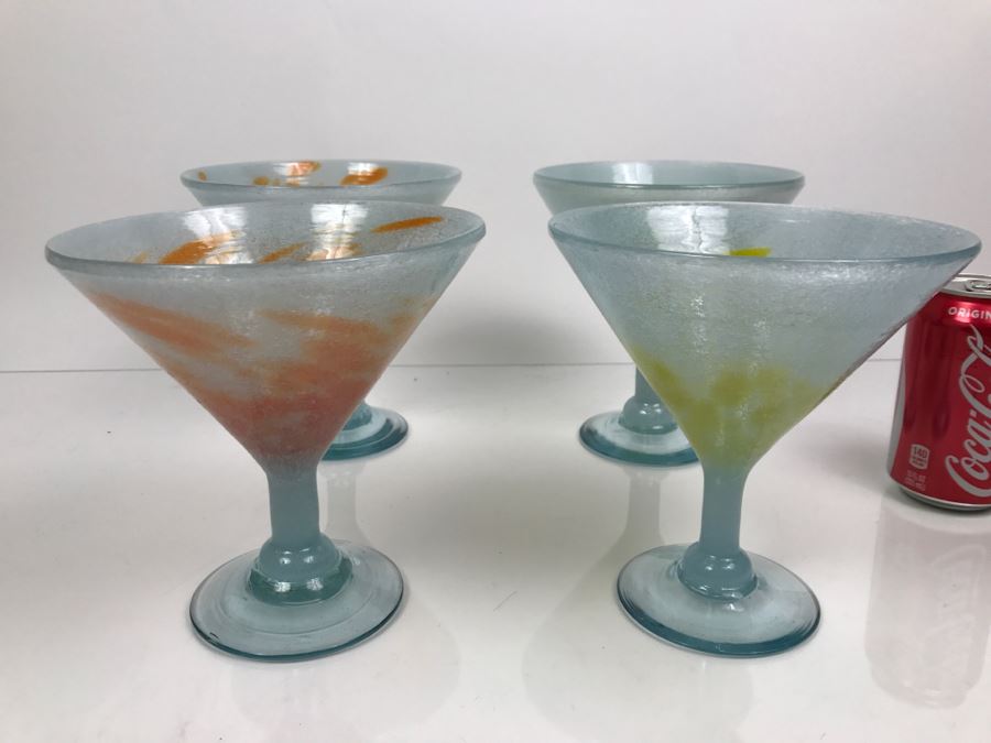 Set Of (4) Hand Made Margarita Glasses [Photo 2]