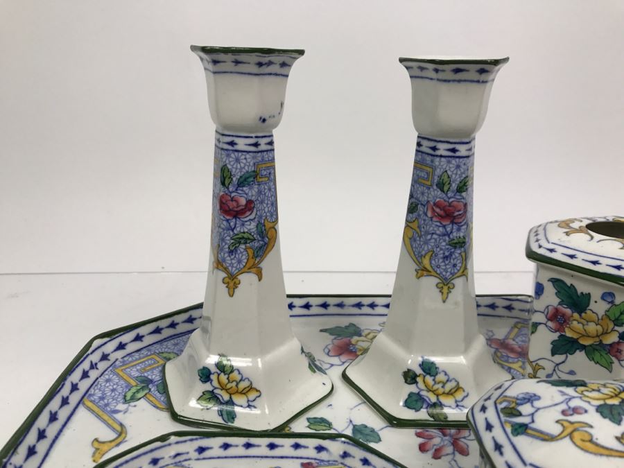 S Hancock & Sons Corona Ware China Set With Candlesticks And Tray [Photo 4]