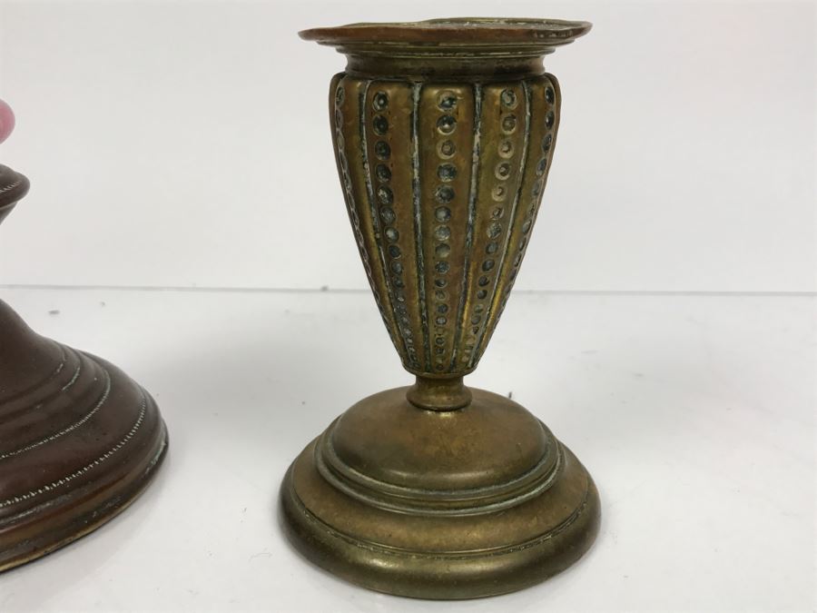 Set Of (5) Vintage Brass Candlesticks [Photo 7]
