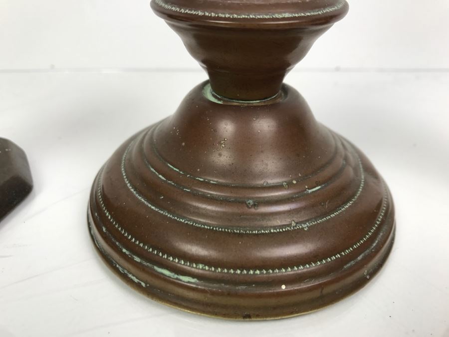 Set Of (5) Vintage Brass Candlesticks [Photo 11]