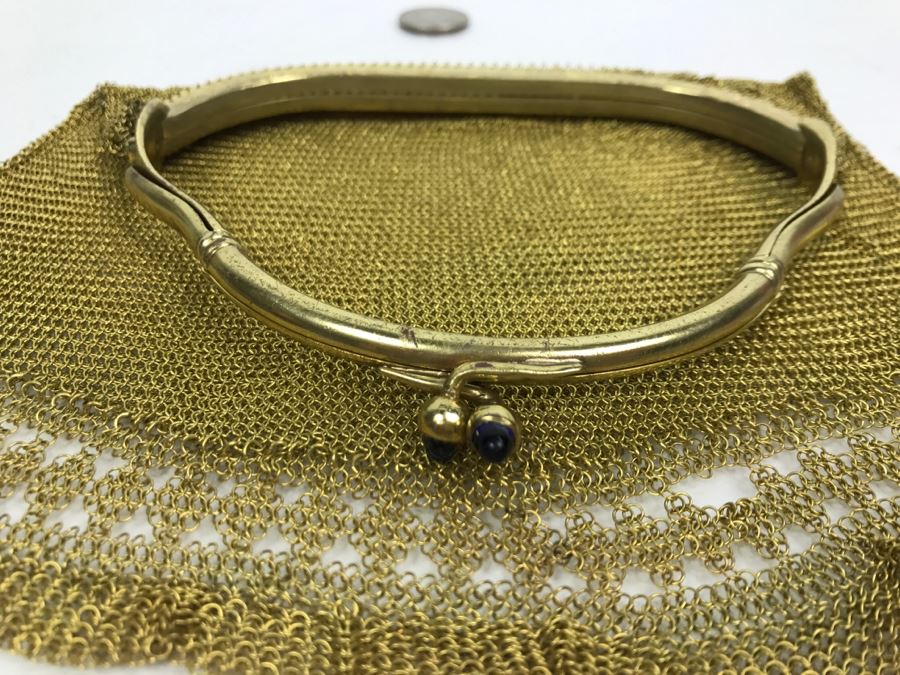 Vintage Gold Tone Mesh Purse 1912 Patent Date [Photo 6]