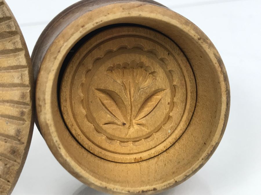 Collection Of (3) Vintage Carved Wood Butter Stamp Press Molds  [Photo 5]