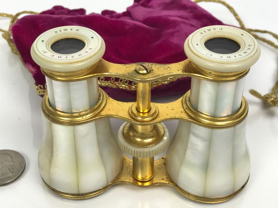 Antique Mother Of Pearl And Brass Lemaire Paris Binoculars Opera ...