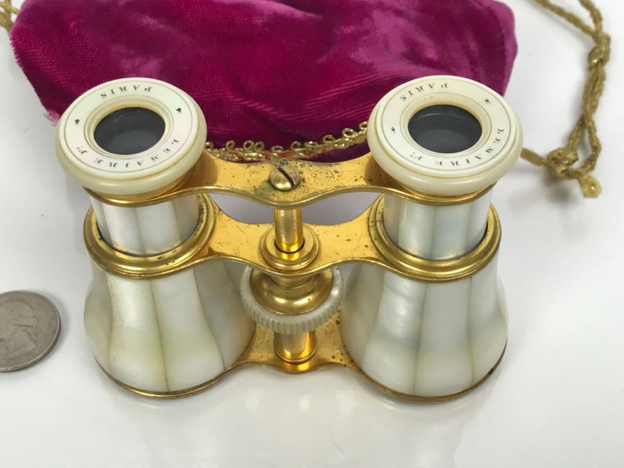 Antique Mother Of Pearl And Brass Lemaire Paris Binoculars Opera ...