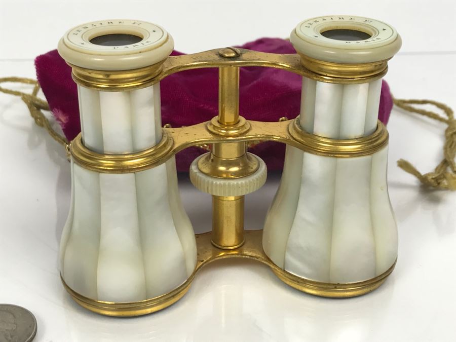 Antique Mother Of Pearl And Brass Lemaire Paris Binoculars Opera ...