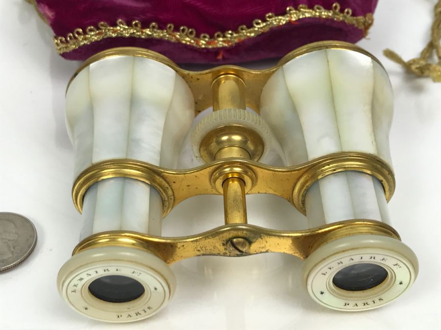 Antique Mother Of Pearl And Brass Lemaire Paris Binoculars Opera ...