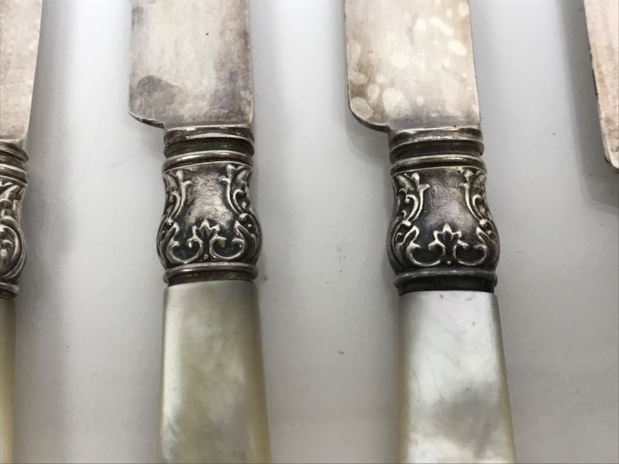 Collection Of Stering Silver With Mother Of Pearl Handle Knives [Photo 14]