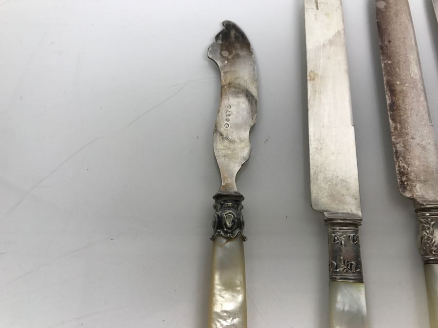 Collection Of Stering Silver With Mother Of Pearl Handle Knives [Photo 16]