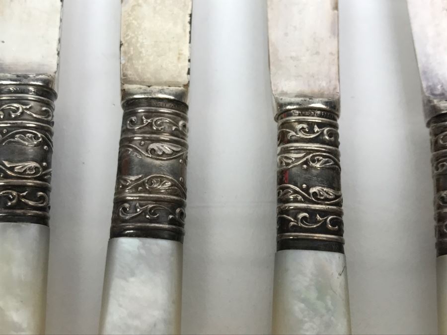 Collection Of Stering Silver With Mother Of Pearl Handle Knives [Photo 7]