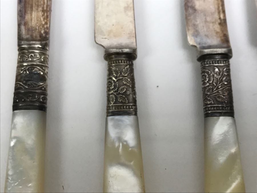 Collection Of Stering Silver With Mother Of Pearl Handle Knives [Photo 12]
