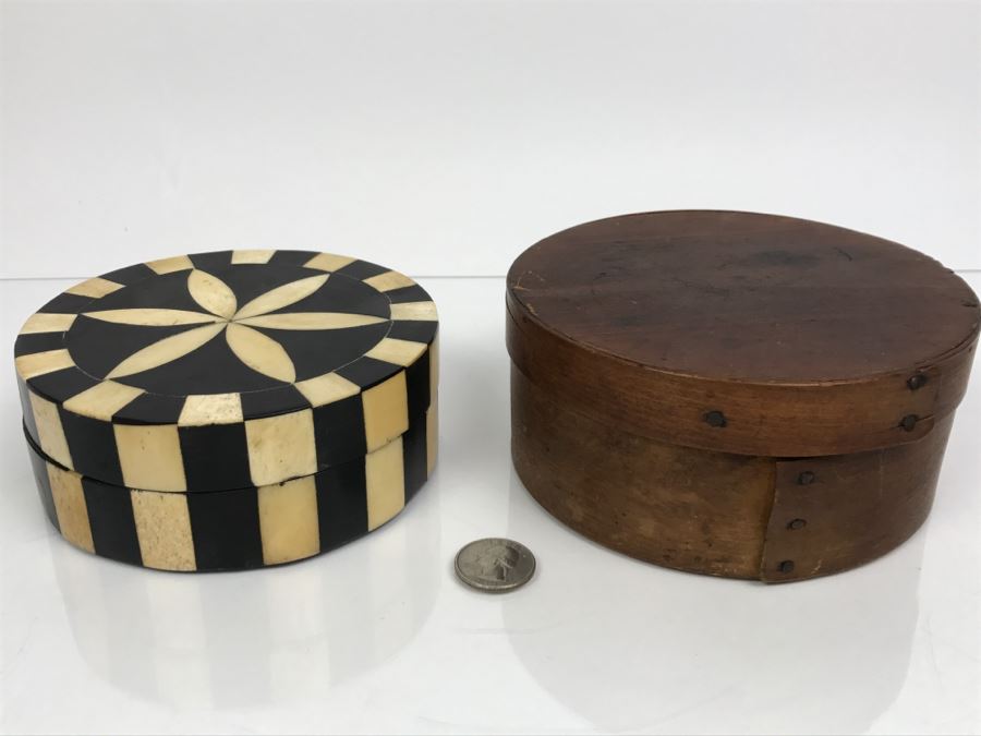 Primitive Box and Inlaid Bone Box [Photo 1]