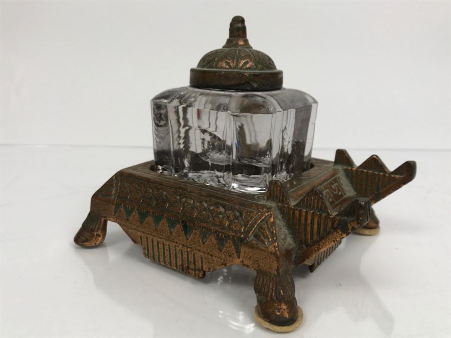 Vintage Inkwell Bottle With Stand [Photo 1]