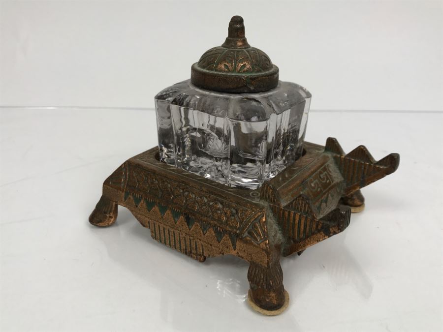 Vintage Inkwell Bottle With Stand [Photo 4]