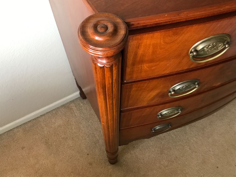 Sheraton Mahogany 4-Drawer Bowfront Chest Of Drawers With Cookie Corner Top [Photo 2]