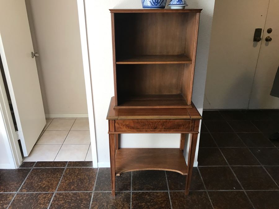 Vintage Table With Bookcase Hutch [Photo 2]