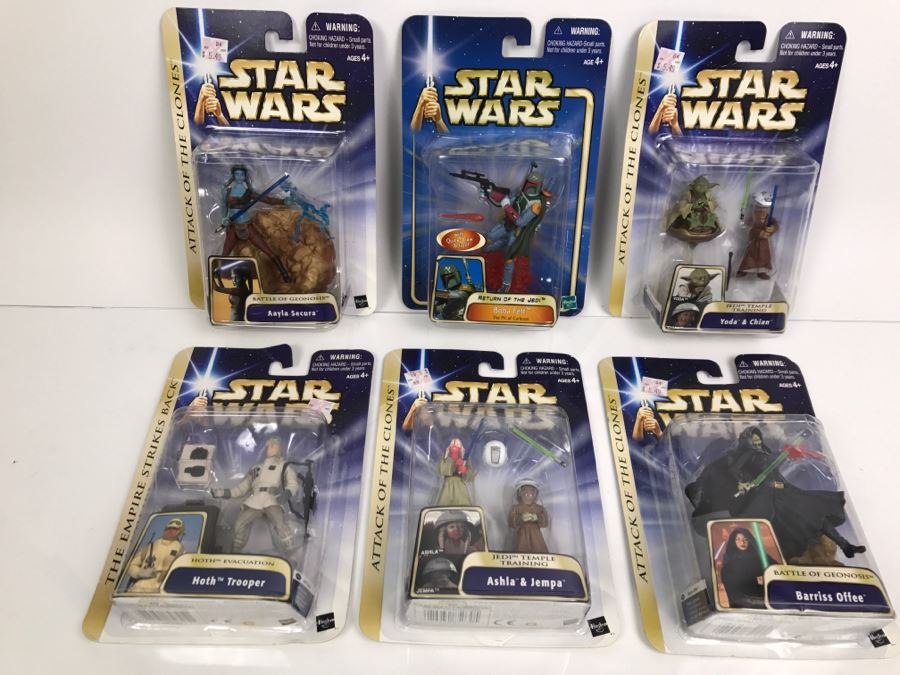 Collection Of Star Wars Action Figure Toys Blister Packs