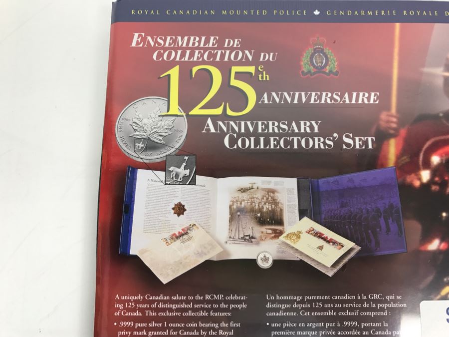 Sealed Royal Canadian Mounted Police 125th Anniversary Collectors' Set With Silver Coin And Stamps [Photo 3]