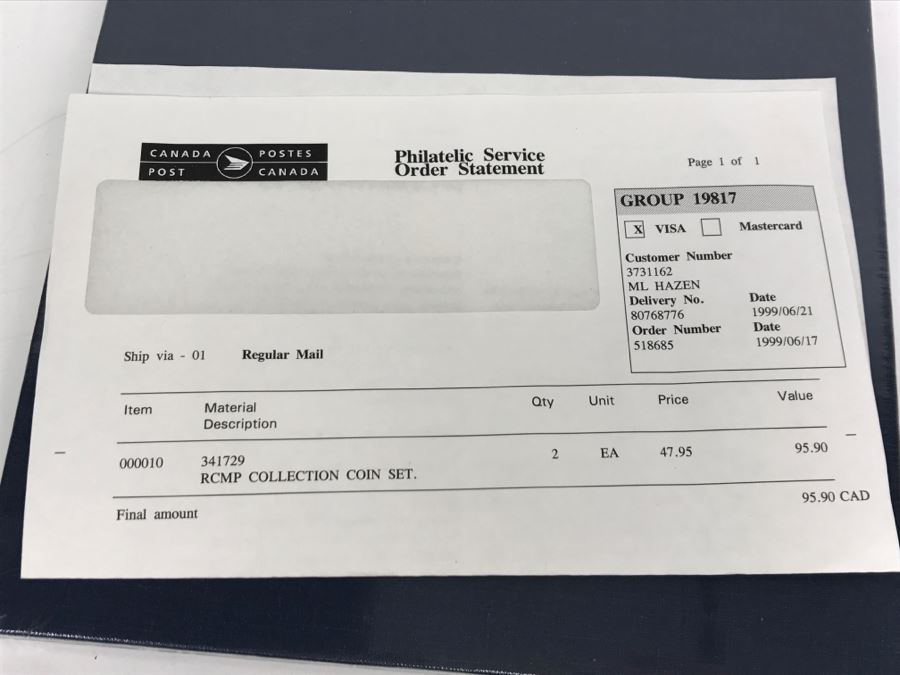 Sealed Royal Canadian Mounted Police 125th Anniversary Collectors' Set With Silver Coin And Stamps [Photo 8]