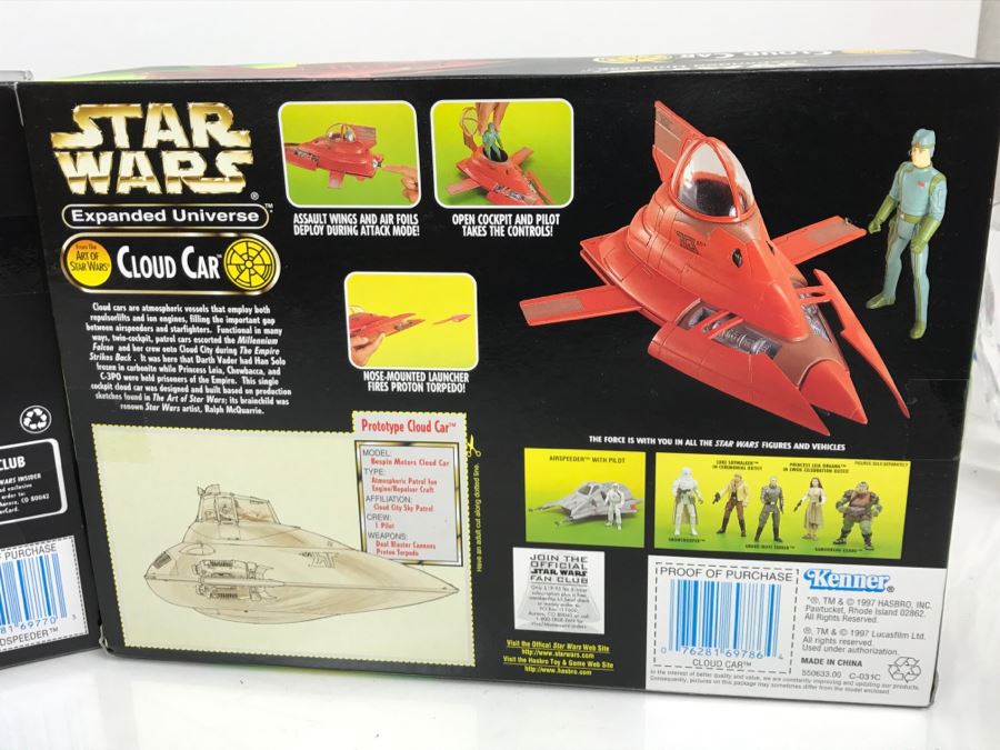 Set Of (3) Star Wars Vehicle Toys Airspeeder, Landspeeder And Cloud Car [Photo 18]