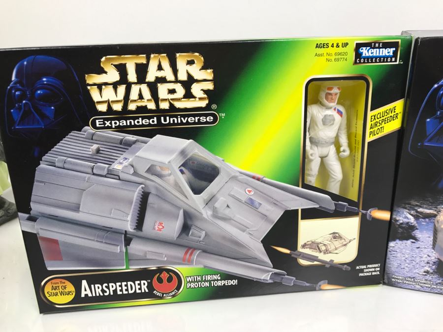 Set Of (3) Star Wars Vehicle Toys Airspeeder, Landspeeder And Cloud Car [Photo 6]