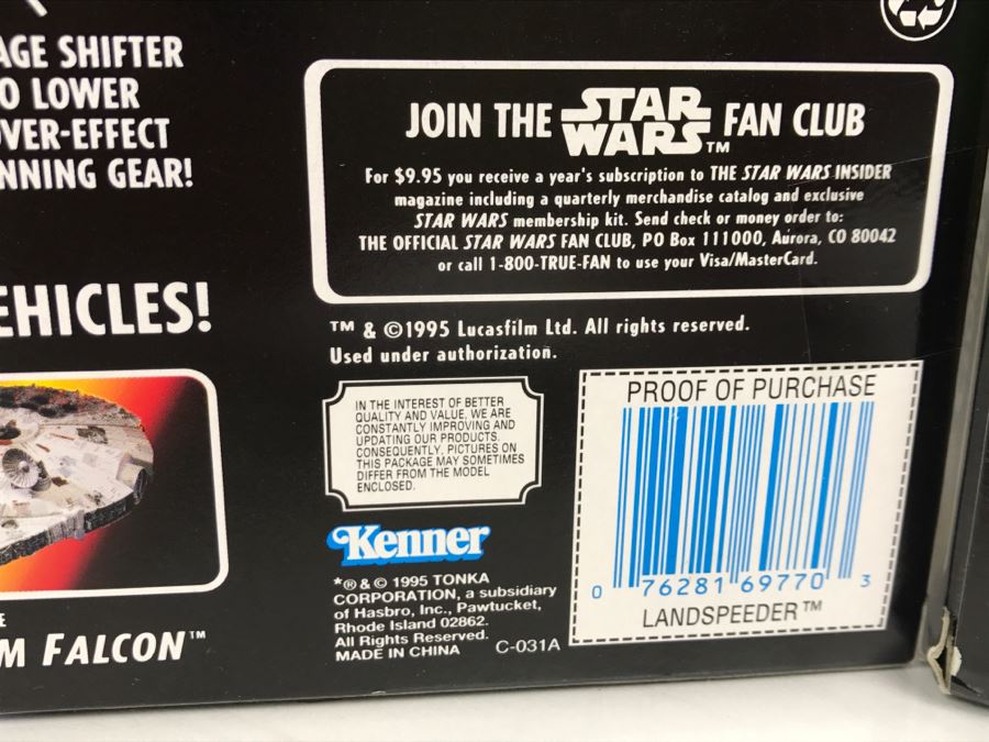 Set Of (3) Star Wars Vehicle Toys Airspeeder, Landspeeder And Cloud Car [Photo 17]