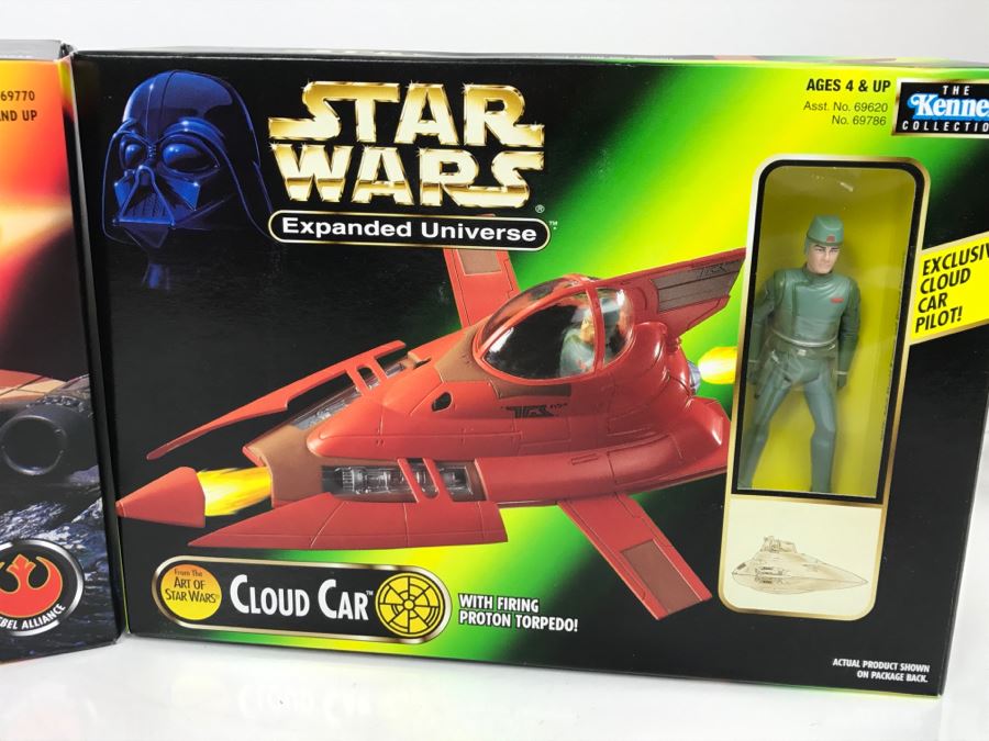 Set Of (3) Star Wars Vehicle Toys Airspeeder, Landspeeder And Cloud Car [Photo 8]