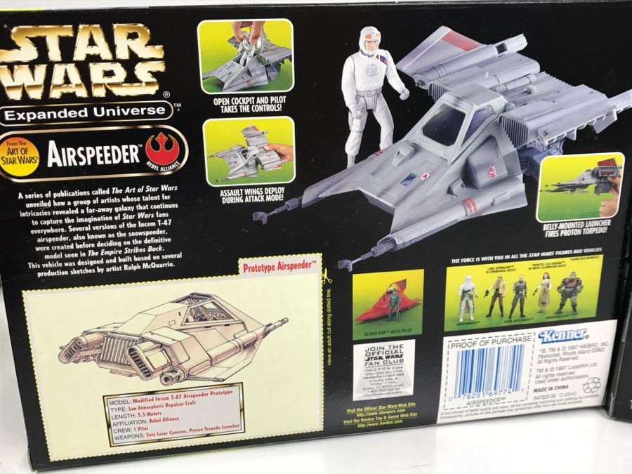 Set Of (3) Star Wars Vehicle Toys Airspeeder, Landspeeder And Cloud Car [Photo 14]