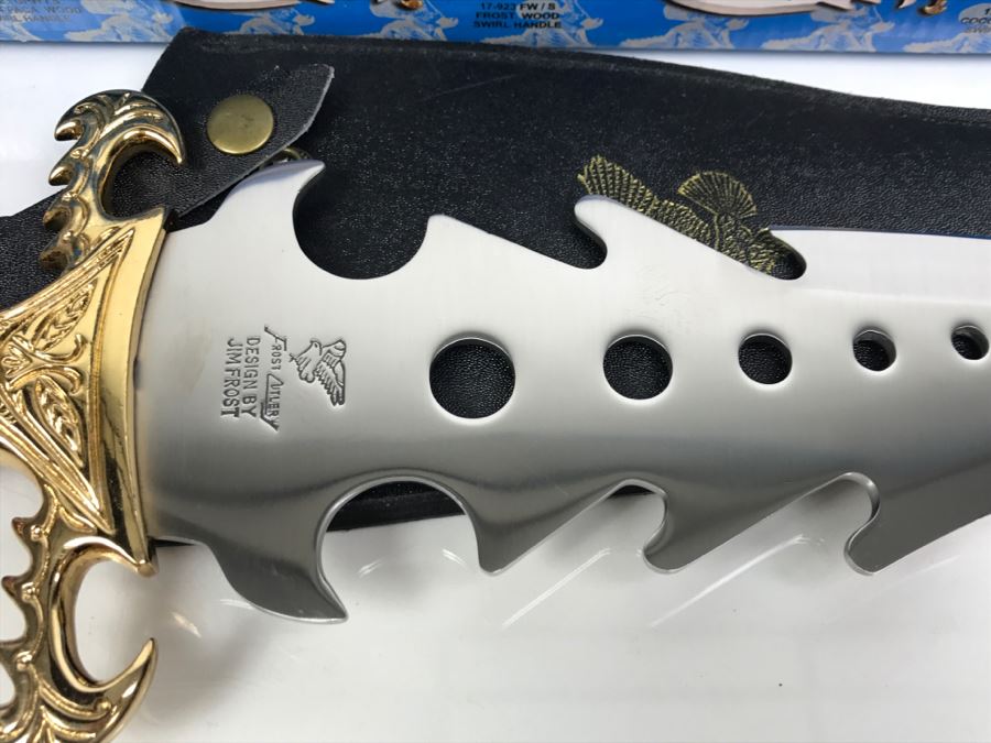 Pair Of Panther Bowie Fantasy Knives Designed By Jim Frost In Boxes New