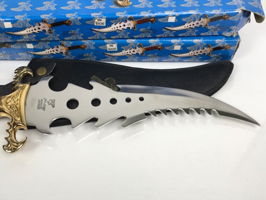 Pair Of Panther Bowie Fantasy Knives Designed By Jim Frost In Boxes New