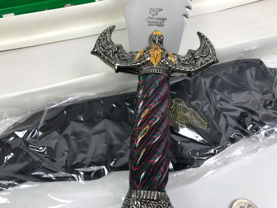 Pair Of Dragon Slayer Fantasy Knives Designed By Jim Frost In Boxes New Old Stock [Photo 3]