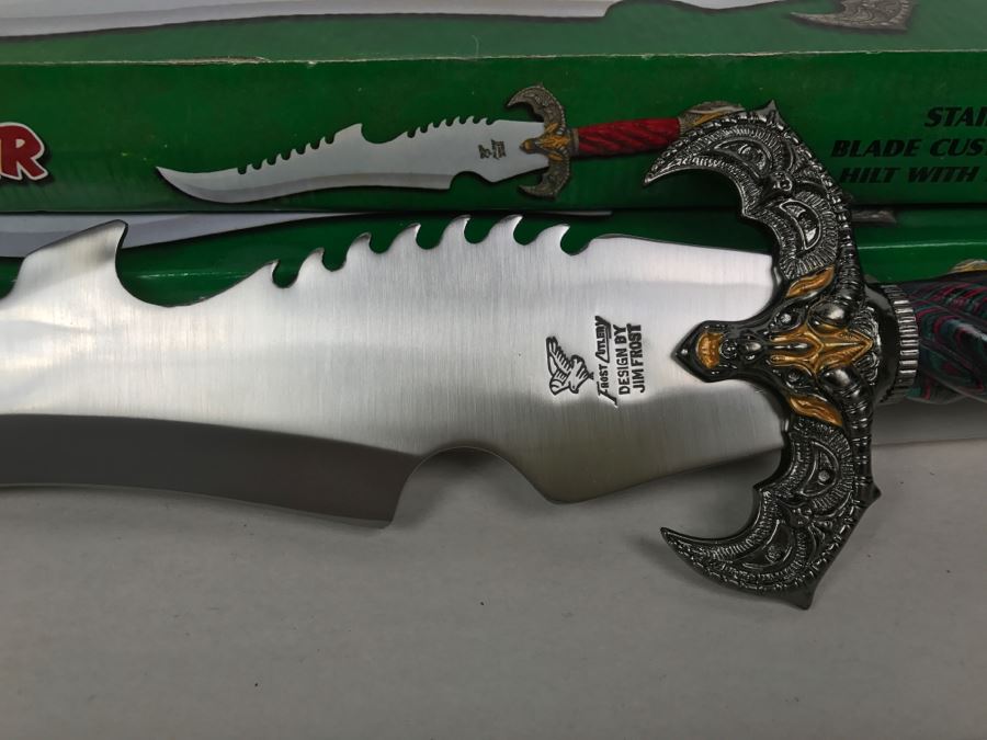 Pair Of Dragon Slayer Fantasy Knives Designed By Jim Frost In Boxes New Old Stock [Photo 10]