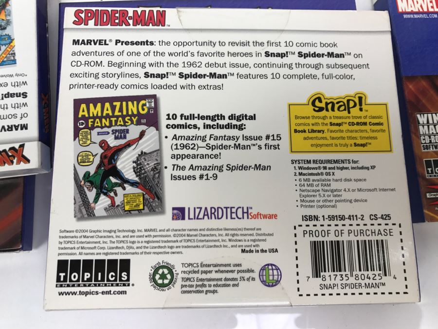Collection Of (7) Sealed Marvel Comics Snap! CD-ROM Comic Book Library: X-Men, Spider-man, Hulk, Avengers, Iron Man, Fantastic Four, Daredevil [Photo 10]