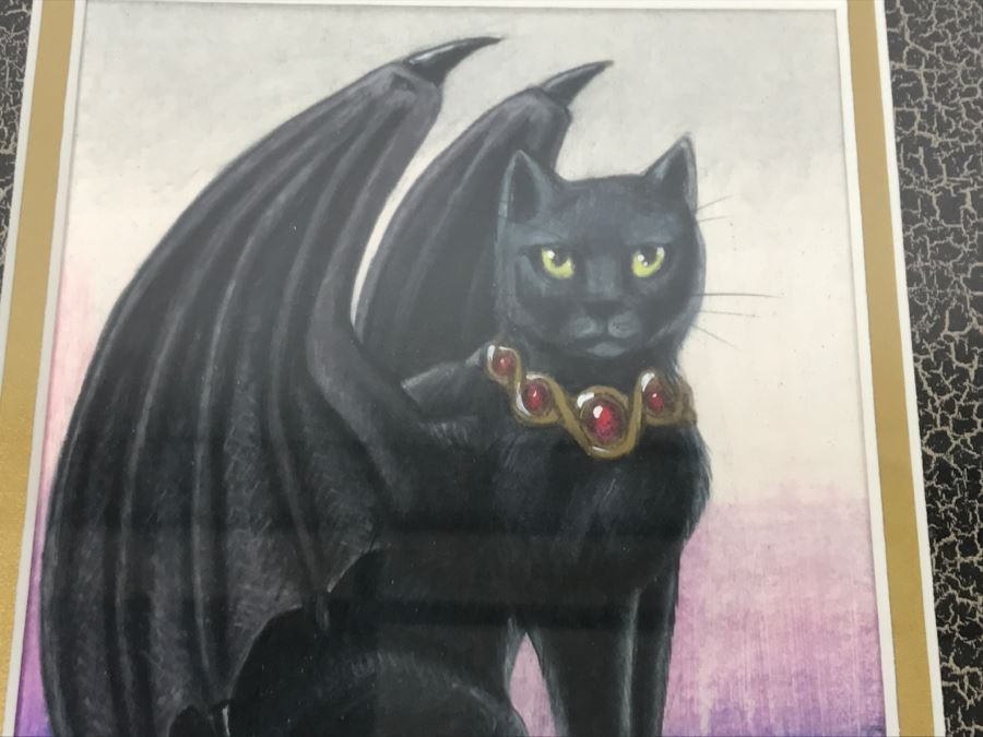 Original Comic Con Art Show Artwork By Theresa Mather Titled 'Bad Cat' 1998 [Photo 3]