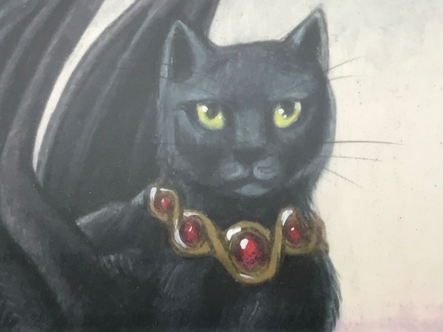 Original Comic Con Art Show Artwork By Theresa Mather Titled 'Bad Cat' 1998 [Photo 4]