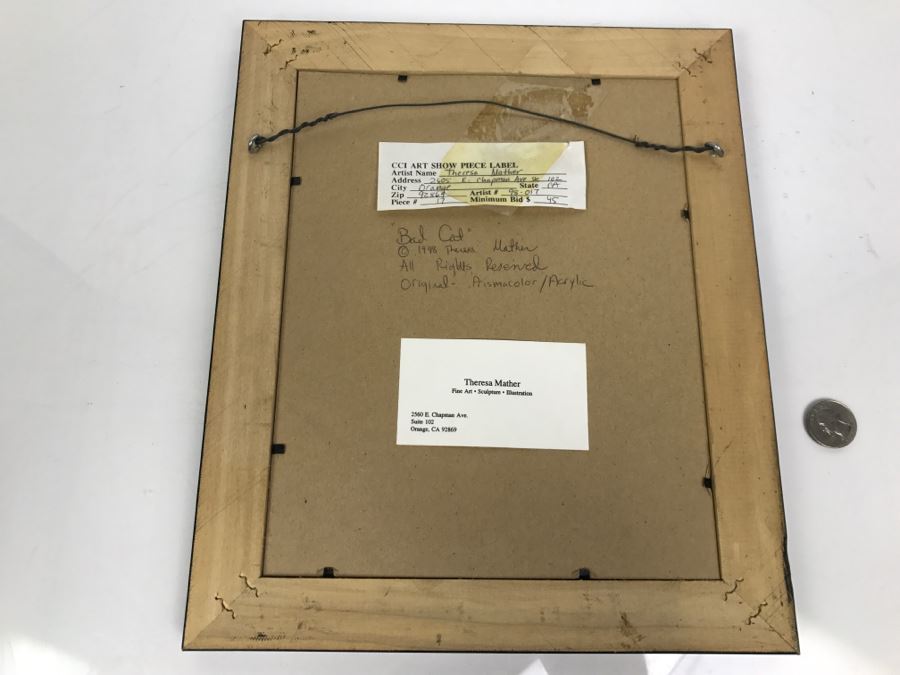 Original Comic Con Art Show Artwork By Theresa Mather Titled 'Bad Cat' 1998 [Photo 8]