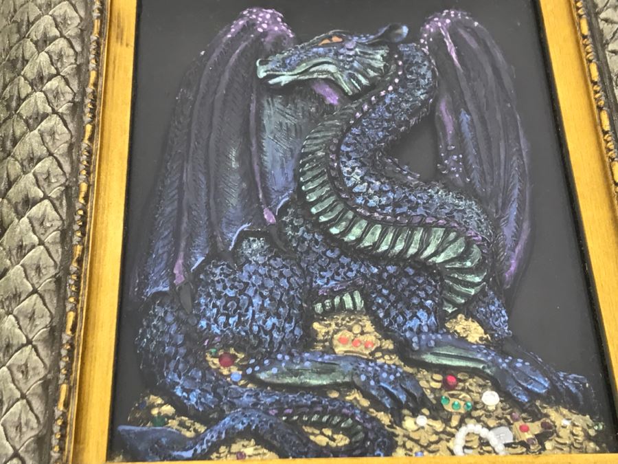 Original Comic Con Art Show Artwork By Theresa Mather Dragon Guarding Jewels 1996 [Photo 9]