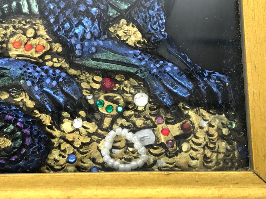 Original Comic Con Art Show Artwork By Theresa Mather Dragon Guarding Jewels 1996 [Photo 6]