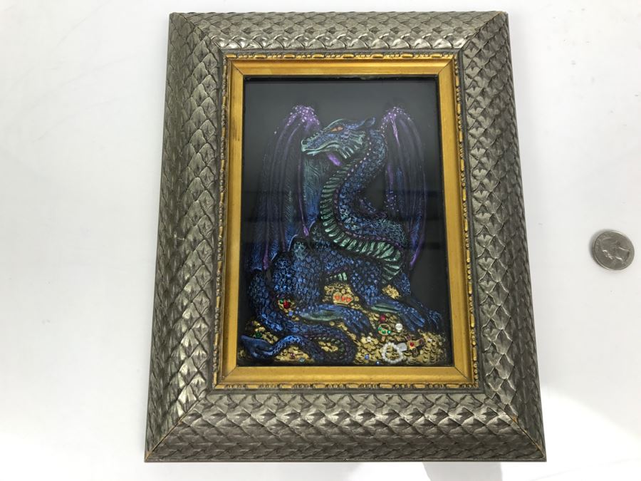 Original Comic Con Art Show Artwork By Theresa Mather Dragon Guarding Jewels 1996 [Photo 2]