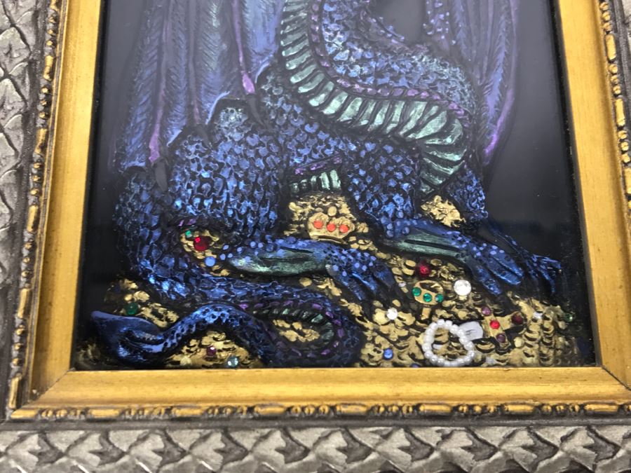 Original Comic Con Art Show Artwork By Theresa Mather Dragon Guarding Jewels 1996 [Photo 4]