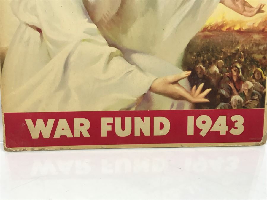 Vintage 1940's Red Cross War Fund 1943 Poster On Board The Greatest Mother In The World [Photo 8]