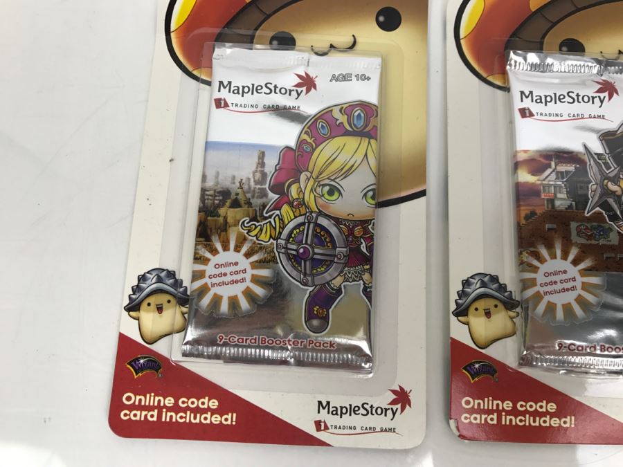 Various Unopened Card Packs: Magic The Gathering Invasion, Warlord Saga Of The Storm, And Maplestory Trading Card Games [Photo 7]