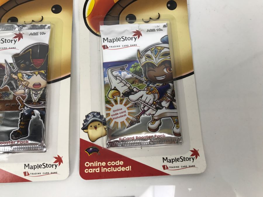 Various Unopened Card Packs: Magic The Gathering Invasion, Warlord Saga Of The Storm, And Maplestory Trading Card Games [Photo 9]