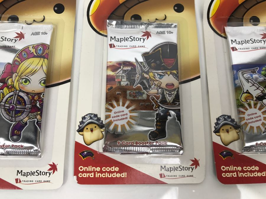 Various Unopened Card Packs: Magic The Gathering Invasion, Warlord Saga Of The Storm, And Maplestory Trading Card Games [Photo 8]