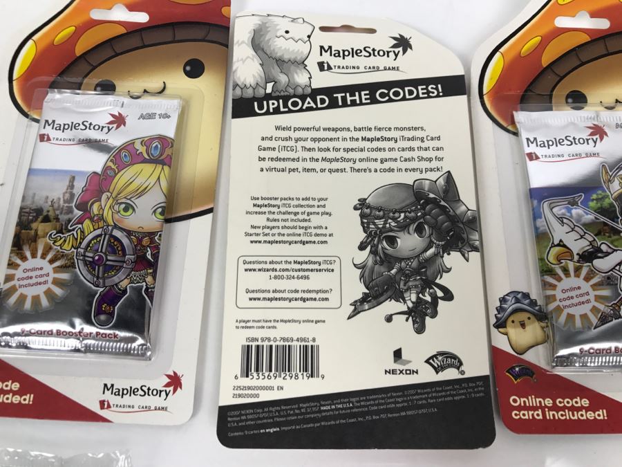 Various Unopened Card Packs: Magic The Gathering Invasion, Warlord Saga Of The Storm, And Maplestory Trading Card Games [Photo 14]