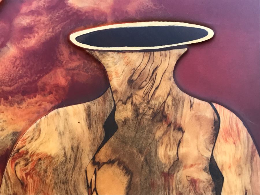 Impressive Marquetry Inlaid Wood Artwork Signed By Artist ? Group [Photo 8]